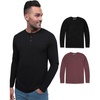 image:imageHenley Shirts for Men Long Sleeve Casual 3 Button Soft Cotton S4XL2 Pack  BlackMaroon  Nologo