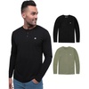 image:imageHenley Shirts for Men Long Sleeve Casual 3 Button Soft Cotton S4XL2 Pack  BlackOlive Green  Logo
