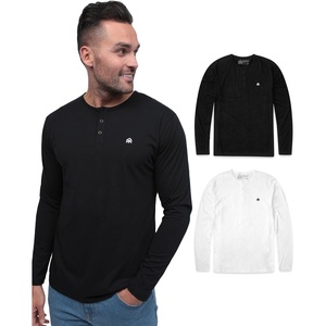 image:imageHenley Shirts for Men Long Sleeve Casual 3 Button Soft Cotton S4XL2 Pack  BlackWhite  Logo