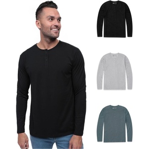 image:imageHenley Shirts for Men Long Sleeve Casual 3 Button Soft Cotton S4XL3 Pack  BlackGreyIndigo  Nologo