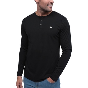 image:imageHenley Shirts for Men Long Sleeve Casual 3 Button Soft Cotton S4XLBlack  Logo