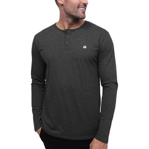 image:imageHenley Shirts for Men Long Sleeve Casual 3 Button Soft Cotton S4XLCharcoal  Logo
