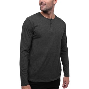 image:imageHenley Shirts for Men Long Sleeve Casual 3 Button Soft Cotton S4XLCharcoal  Nologo