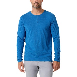 image:imageHenley Shirts for Men Long Sleeve Casual 3 Button Soft Cotton S4XLCool Blue  Nologo
