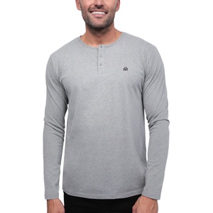image:imageHenley Shirts for Men Long Sleeve Casual 3 Button Soft Cotton S4XLGrey  Logo