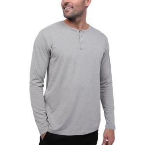image:imageHenley Shirts for Men Long Sleeve Casual 3 Button Soft Cotton S4XLGrey  Nologo