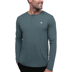 image:imageHenley Shirts for Men Long Sleeve Casual 3 Button Soft Cotton S4XLIndigo  Logo