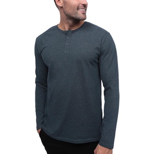image:imageHenley Shirts for Men Long Sleeve Casual 3 Button Soft Cotton S4XLNavy  Nologo
