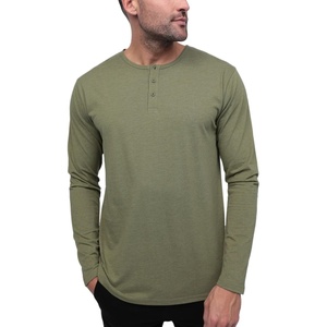 image:imageHenley Shirts for Men Long Sleeve Casual 3 Button Soft Cotton S4XLNonbranded  Olive Green