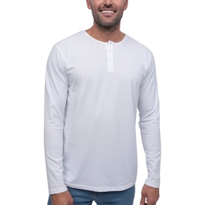 image:imageHenley Shirts for Men Long Sleeve Casual 3 Button Soft Cotton S4XLWhite  Nologo