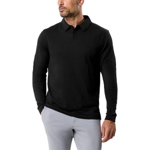 image:imageLong Sleeve Polo Shirts for Men Slim Fit Collared Soft Cotton S4XLNonbranded  Black