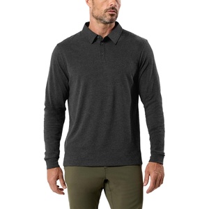 image:imageLong Sleeve Polo Shirts for Men Slim Fit Collared Soft Cotton S4XLNonbranded  Charcoal