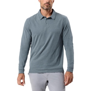 image:imageLong Sleeve Polo Shirts for Men Slim Fit Collared Soft Cotton S4XLNonbranded  Indigo