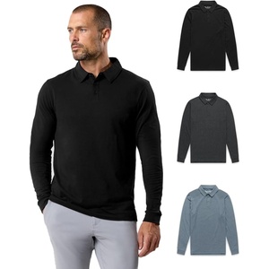 image:imageLong Sleeve Polo Shirts for Men Slim Fit Collared Soft Cotton S4XLPack of 3  Nonbranded  BlackCharcoalIndigo