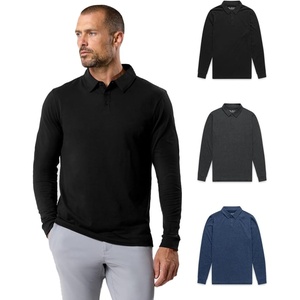 image:imageLong Sleeve Polo Shirts for Men Slim Fit Collared Soft Cotton S4XLPack of 3  Nonbranded  BlackCharcoalNavy