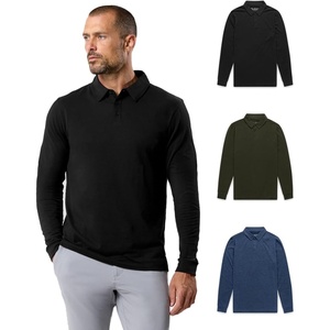 image:imageLong Sleeve Polo Shirts for Men Slim Fit Collared Soft Cotton S4XLPack of 3  Nonbranded  BlackMidnight OliveNavy