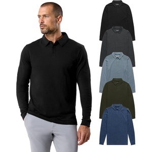 image:imageLong Sleeve Polo Shirts for Men Slim Fit Collared Soft Cotton S4XLPack of 5  Nonbranded  BlackCharcoalIndigoMidnight OliveNavy