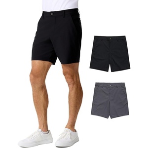 image:imageMens Shorts Stretch Chino Golf Casual Dress Flat Front 7 amp 9 InchBlackCharcoal