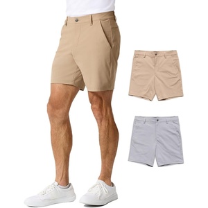 image:imageMens Shorts Stretch Chino Golf Casual Dress Flat Front 7 amp 9 InchKhakiLight Grey