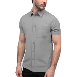 image:imageShort Sleeve Button Down Shirts for Men Slim Fit Stretch Casual S4XLSingle  Nonbranded  Grey