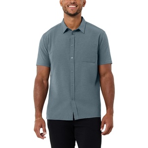 image:imageShort Sleeve Button Down Shirts for Men Slim Fit Stretch Casual S4XLSingle  Nonbranded  Indigo