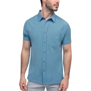 image:imageShort Sleeve Button Down Shirts for Men Slim Fit Stretch Casual S4XLSingle  Nonbranded  Sky Blue