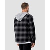image:imageFlannel Jackets for Men Plaid Hooded Quilt Lined Warm Layering S4XLNonbranded  Black Multi Plaid