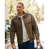 image:imageINTO THE AM Trucker Jackets for Men Flannel Lined Canvas Workwear S4XLBrown