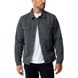 image:imageINTO THE AM Trucker Jackets for Men Flannel Lined Canvas Workwear S4XLCharcoal