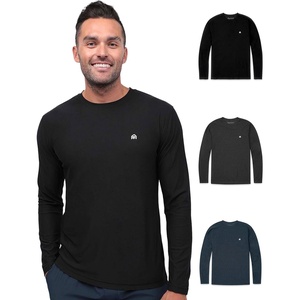 image:imageLong Sleeve Workout Shirts for Men Dri Fit Quick Dry Gym Tees S4XL3pack  BlackCharcoalNavy  Logo