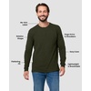 image:imageINTO THE AM Mens Long Sleeve Regular Fit Tee  White MediumNonbranded  Dark Olive